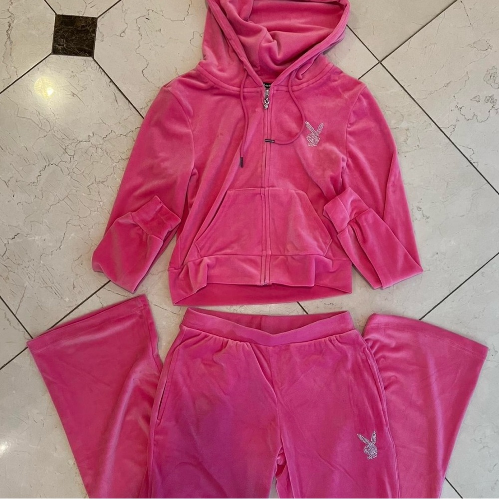 Y2K Playboy set hot pink